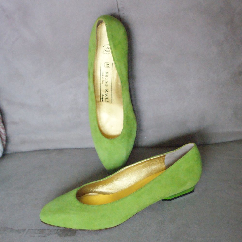 Vintage NIB Bruno Magli "Austin" Lime Pumps 6 1/2B